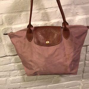 Longchamp small le pliage in light pink/purple